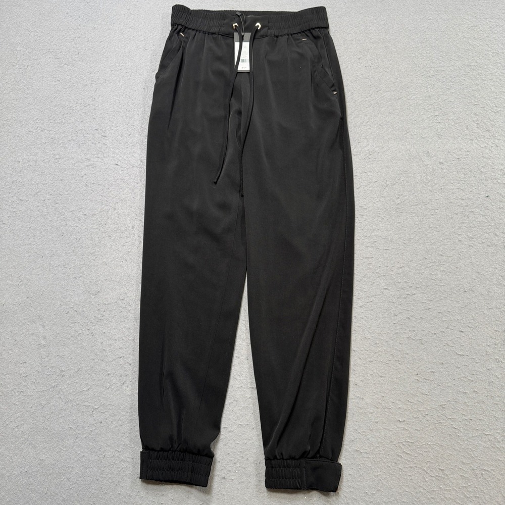 NEW Dynamite Pants Womens XS Black Elastic Waist Sacha Soft Ankle Strap Athletic